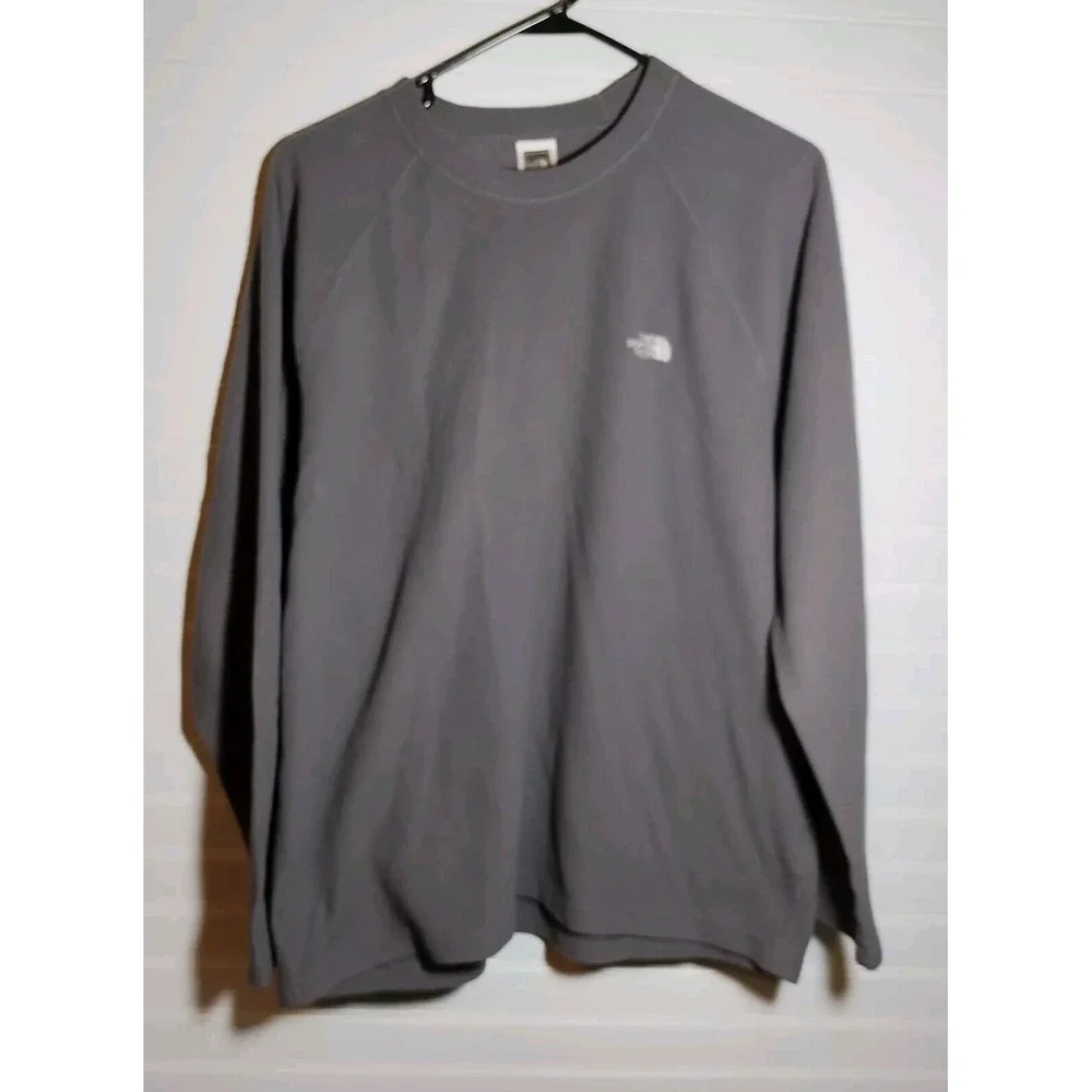 The North Face Mens Sweatshirt Gray Size large Crewneck Soft Patch Chest Logo